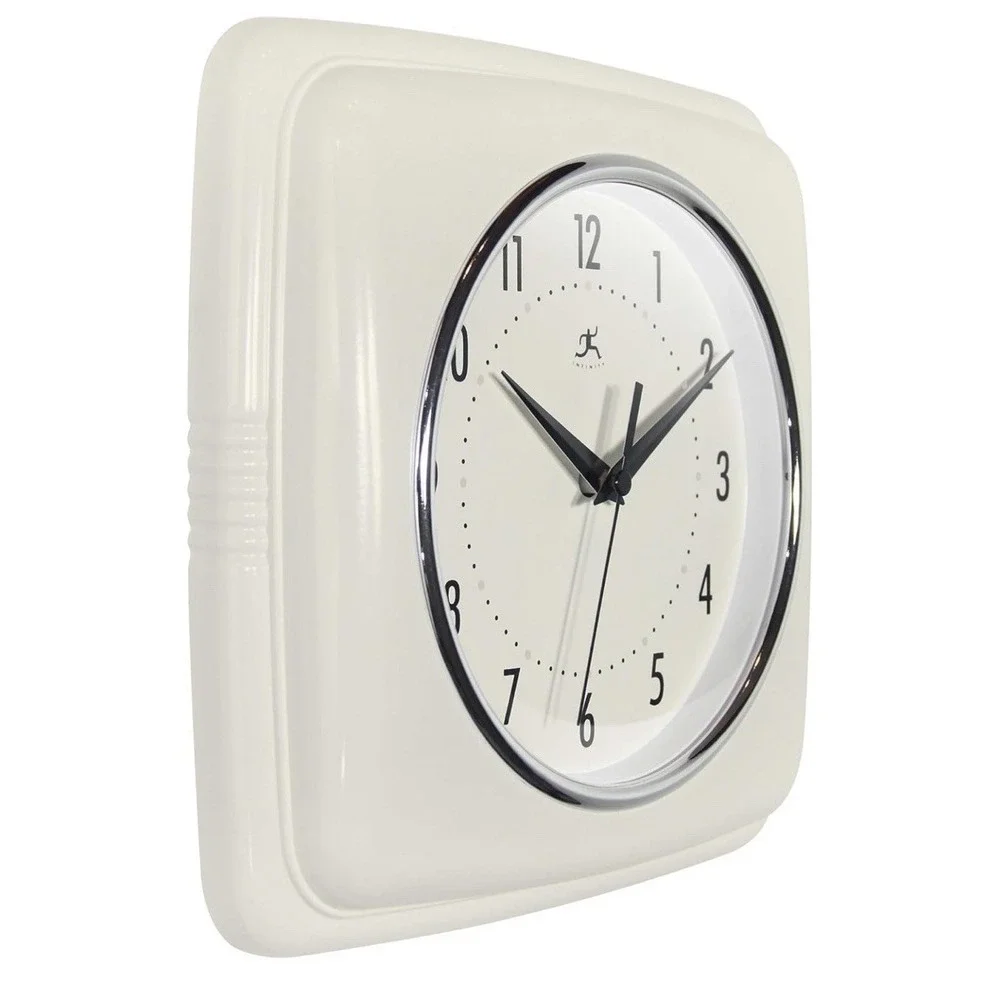 Square Silent Retro 9 inch Mid  Modern Kitchen,  Ivory